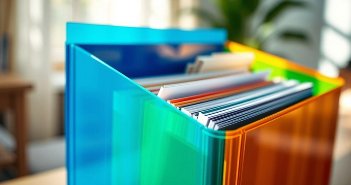 Envelope plástico para fichário: organização prática