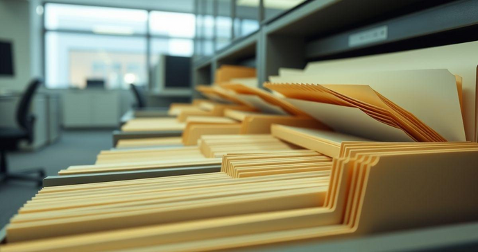 Envelopes plásticos com aba adesivada para organização eficiente
